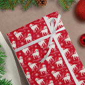 Labrador Retrievers in Kerst Petten Sneeuwvlokken Cadeaupapier