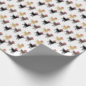 Labrador Retrievers in Kerstmis in Santa Hat Cadeaupapier (Hoek)