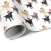 Labrador Retrievers in Kerstmis in Santa Hat Cadeaupapier (Rol Hoek)