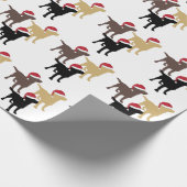 Labrador Retrievers in Kerstmis in Santa Hat Cadeaupapier (Hoek)