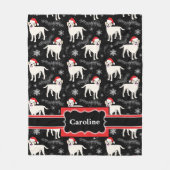 Labrador Retrievers in Kerstmis in Santa Hats Fleece Deken (Voorkant)