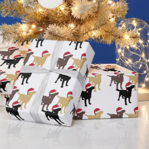 Labrador Retrievers in kerstmuts Kerstmis Cadeaupapier