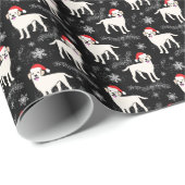 Labrador Retrievers in kerstPetten Snowflakes Cadeaupapier (Rol Hoek)