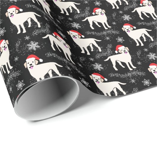 Labrador Retrievers in kerstPetten Snowflakes Cadeaupapier (Rol Hoek)