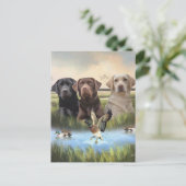 labrador retrievers (jachthonden) briefkaart (Staand voorkant)