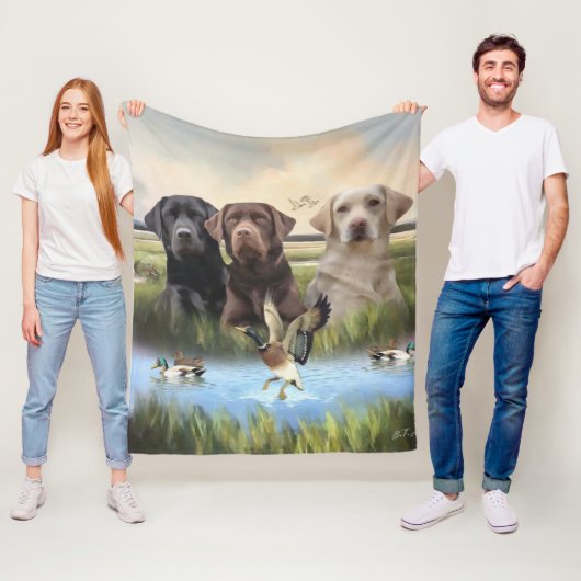 labrador retrievers (jachthonden) fleece deken (In situ)