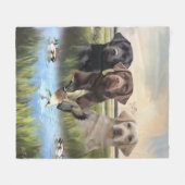 labrador retrievers (jachthonden) fleece deken (Voorkant (Horizontaal))