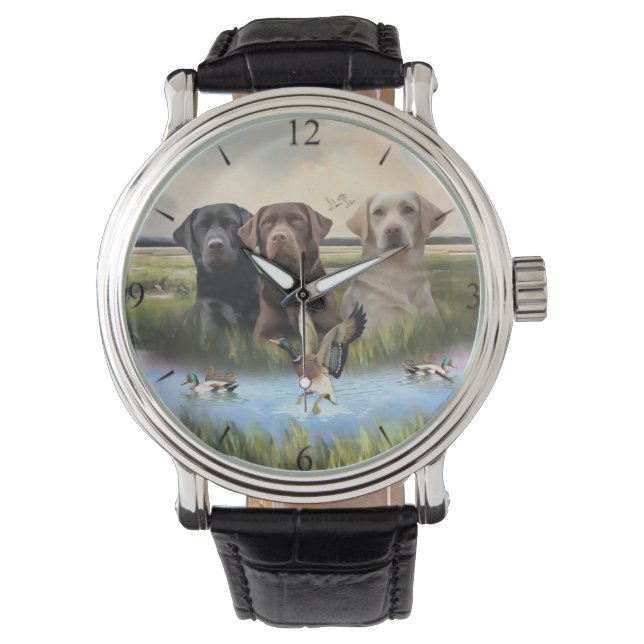 Labrador Retrievers, (Jachthonden)  Horloge (Voorkant)