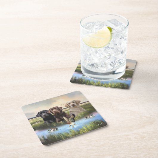 labrador retrievers (jachthonden) kartonnen onderzetters (Insitu)