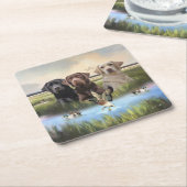 labrador retrievers (jachthonden) kartonnen onderzetters (Schuin)