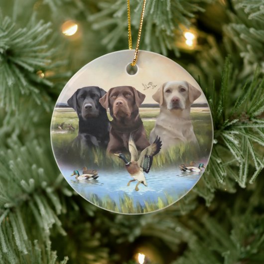 labrador retrievers (jachthonden) keramisch ornament (Boom)