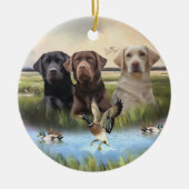labrador retrievers (jachthonden) keramisch ornament (Voorkant)
