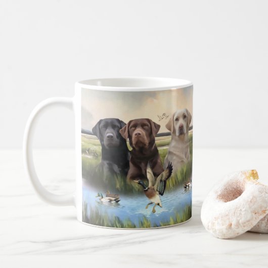 labrador retrievers (jachthonden) koffiemok (Met donut)