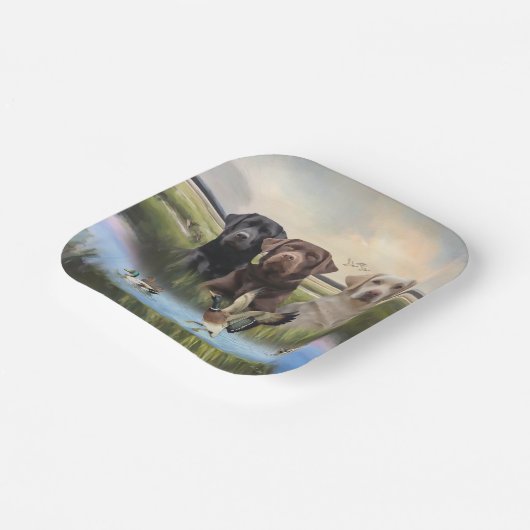 labrador retrievers (jachthonden) papieren bordje (Gebogen)