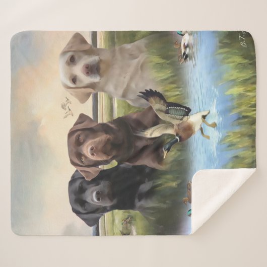 labrador retrievers (jachthonden) sherpa deken (Voorkant (horizontaal))