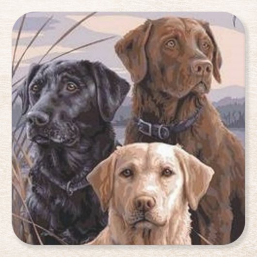 Labrador Retrievers Kartonnen Onderzetters (Voorkant)