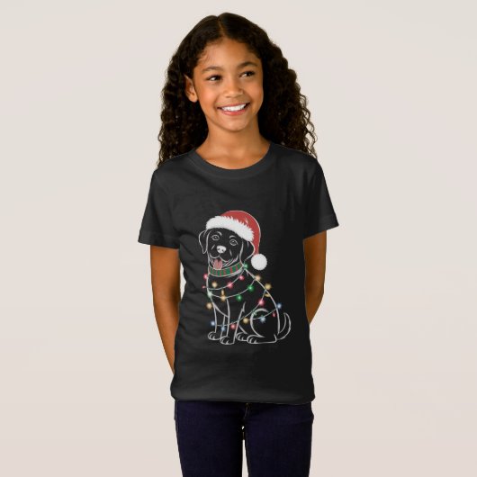 Labrador Retrievers Kerstmis T-shirt (Voorkant volledig)