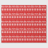 Labrador Retrievers kerstviatroop rood Cadeaupapier (Vlak)