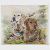Labrador Retrievers met fazant, Art Cadeaupapier (Vlak)