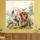 Labrador Retrievers met fazant, Art Canvas Afdruk (Insitu (Woonkamer))