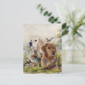Labrador Retrievers met fazant, Art Feestdagenkaart (Staand voorkant)