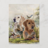 Labrador Retrievers met fazant, Art Feestdagenkaart (Voorkant)