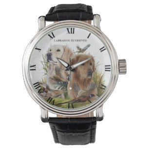 Labrador Retrievers met fazant, Art Horloge