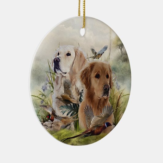 Labrador Retrievers met fazant, Art Keramisch Ornament (Rechts)