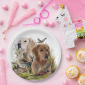 Labrador Retrievers met fazant, Art Papieren Bordje (Feest)