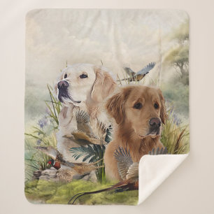 Labrador Retrievers met fazant, Art Sherpa Deken