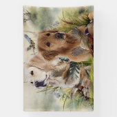 Labrador Retrievers met fazant, Art Spandoek (Verticaal)