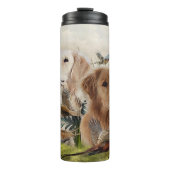 Labrador Retrievers met fazant, Art Thermosbeker (Voorkant)