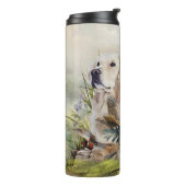 Labrador Retrievers met fazant, Art Thermosbeker (Gedraaid links)