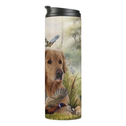 Labrador Retrievers met fazant, Art Thermosbeker (Geroteerd rechts)