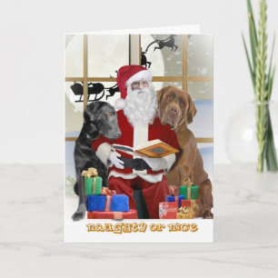 Labrador Retrievers Naughty Or Nice Cards Feestdagen Kaart