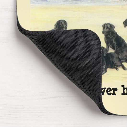 Labrador Retrievers op de strand Mousepad Muismat (Hoek)