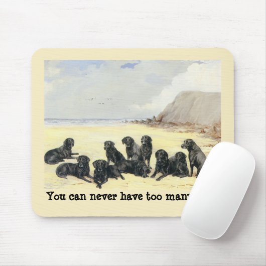 Labrador Retrievers op de strand Mousepad Muismat (Met muis)
