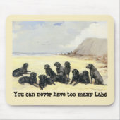 Labrador Retrievers op de strand Mousepad Muismat (Voorkant)