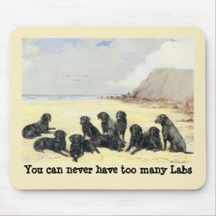 Labrador Retrievers op de strand Mousepad Muismat