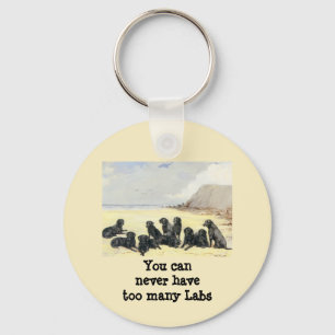 Labrador Retrievers op de strand Sleutelhanger