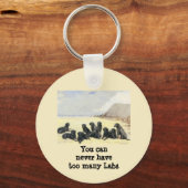 Labrador Retrievers op de strand Sleutelhanger (Voorkant)