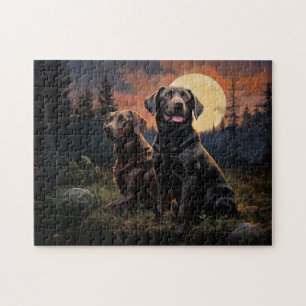 Labrador Retrievers op een maanverlichte nacht Legpuzzel