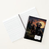 Labrador Retrievers op een maanverlichte nacht Notitieboek (Binnen)
