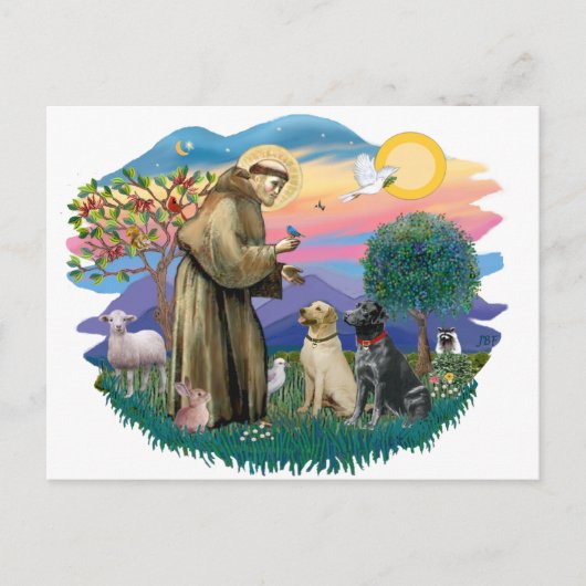 Labrador Retrievers (twee) Briefkaart (Voorkant)