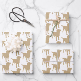 Labrador Retrievers Yellow Dog Pattern Inpakpapier Vel
