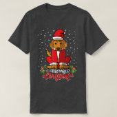 Labrador Retriver Dog Greets Merry Kerstkerstkerst T-shirt (Design voorkant)