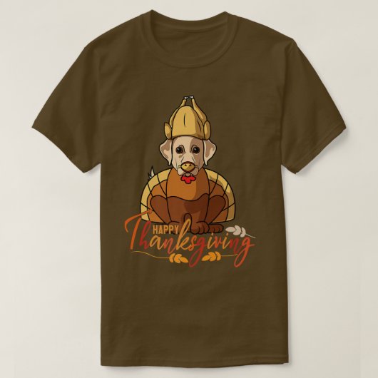 Labrador Retrivier Dog Greets Happy Thanksgiving T T-shirt (Design voorkant)