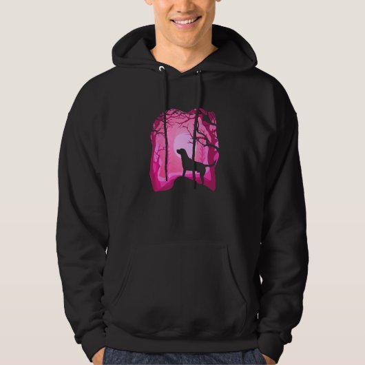 Labrador Retro Roze Labrador Hond Hoodie (Voorkant)