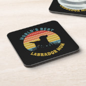Labrador Retro Sunset Personalized Bier Onderzetter (Linkerzijde)