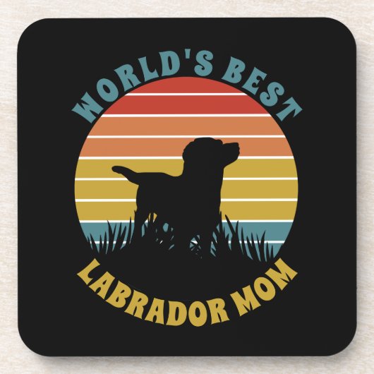 Labrador Retro Sunset Personalized Bier Onderzetter (Voorkant)